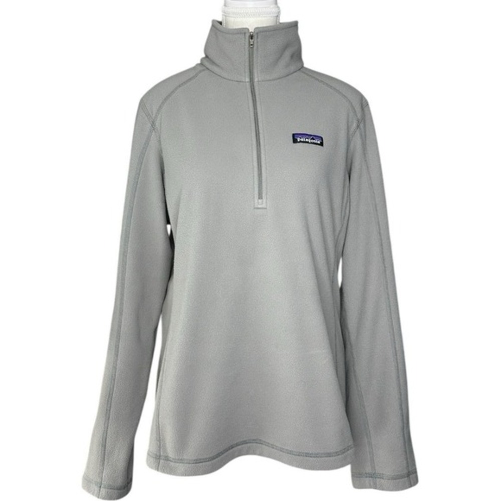 Patagonia Womens Micro D Quarter Zip Fleece Pullover Grey 26278 FA21 Large‎